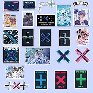 SAMSHINE Kpop TXT Stickers Lot de 93 autocollants TXT TXT The Chaos Chapter: Freeze Album Pack Cute TXT Cartoon Autocollants Small Kpop Set TXT pour fans