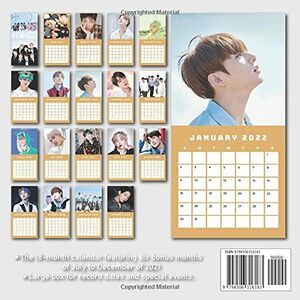 2022 Calendar: BTS Calendar 2022 18-month from Jul 2021 to Dec 2022 in mini size 8.5x8.5 inch