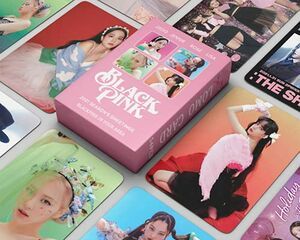 Blackpink Kpop Lot de 54 cartes photo Blackpink The Album Lomo Blackpink Merchandise Lomo Cartes cadeaux pour Blink (Noir Rose Lomo B)