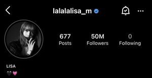 Photo : Lisa has surpassed 50 MILLION followers on Instagram!