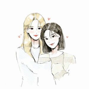 Photo : 201211 - Kang Hyewon & Kwon Eunbi Fan Art (Credit by pupumingming)