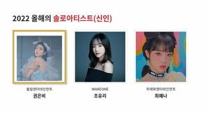 Photo : 220704 Kwon Eunbi, Jo YuRi, And Choi Yena has been nominated for 2022 Brand of The Year Awards, Solo Artist (Rookie) category.