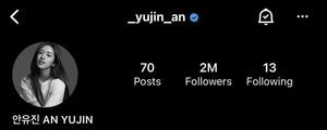 Photo : 220331 Ahn Yujin Reached 2 Million On Instagram