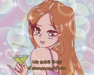 Photo : Alcohol-Free Sana 90's Anime style