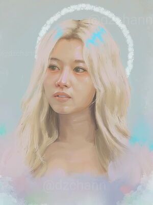 Photo : Digital Portrait - Angelic Sana fan art