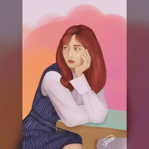 Photo : Digital Art - Jihyo Eyes Wide Open Retro art, OC