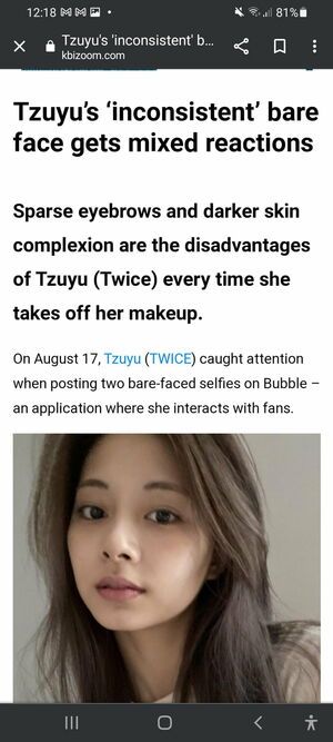 Photo : This is disgusting! Poor Tzuyu has to white-wash her face or else she'll have a disavantage for having darker skin?!